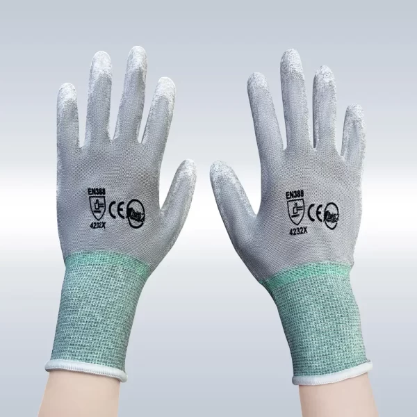 ESD Palm PU Coated Carboon Gloves